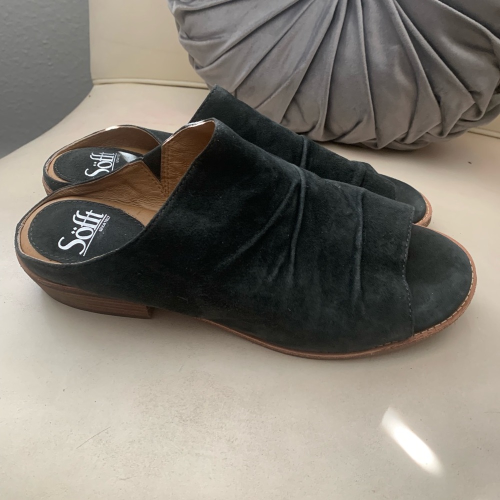 Sofft slip on sandal - deep charcoal